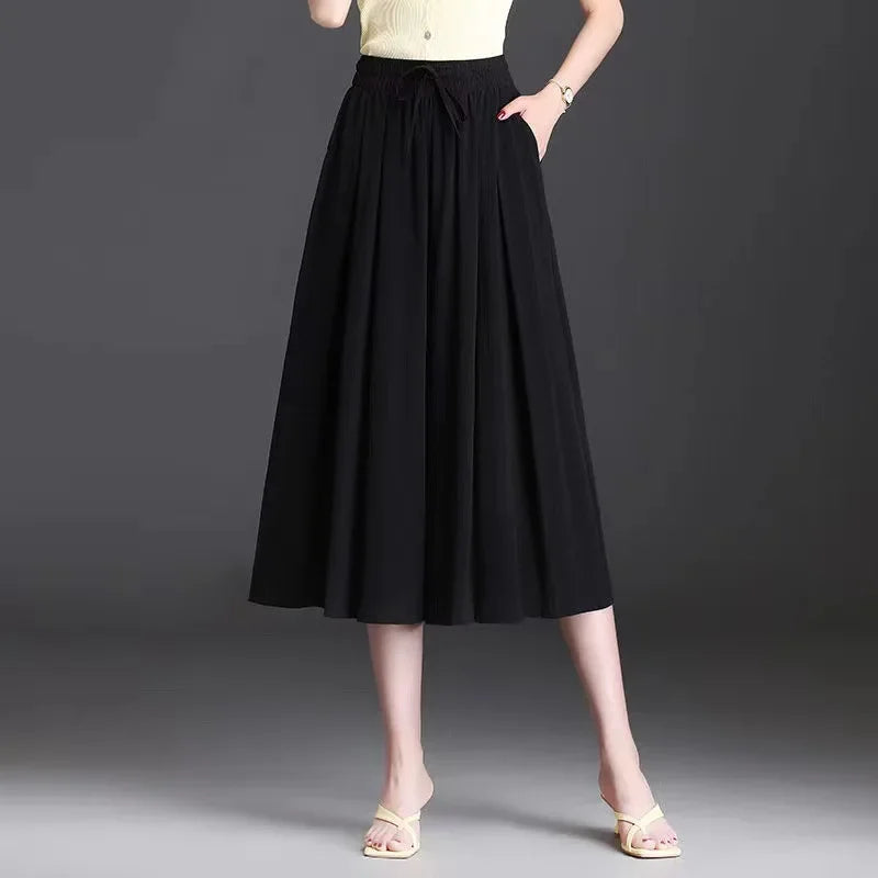 Jupe-Culotte Large Soie Glacée Femme | MDN Store