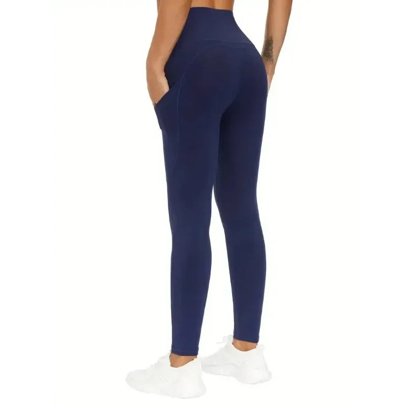 Leggings Yoga Taille Haute Poche Femme Rouge | MDN Store