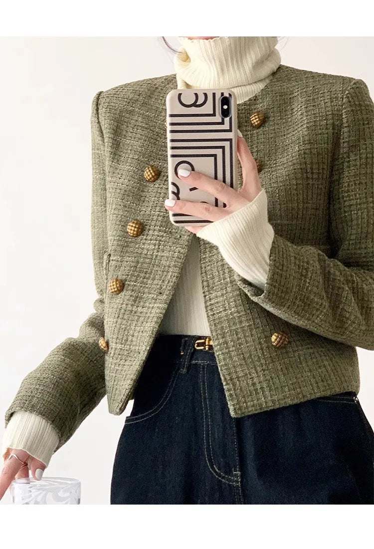 Veste Courte Vintage Pois Style Français | MDN Store