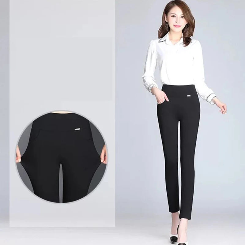 Pantalon Jambes Larges Taille Haute Noir | MDN Store