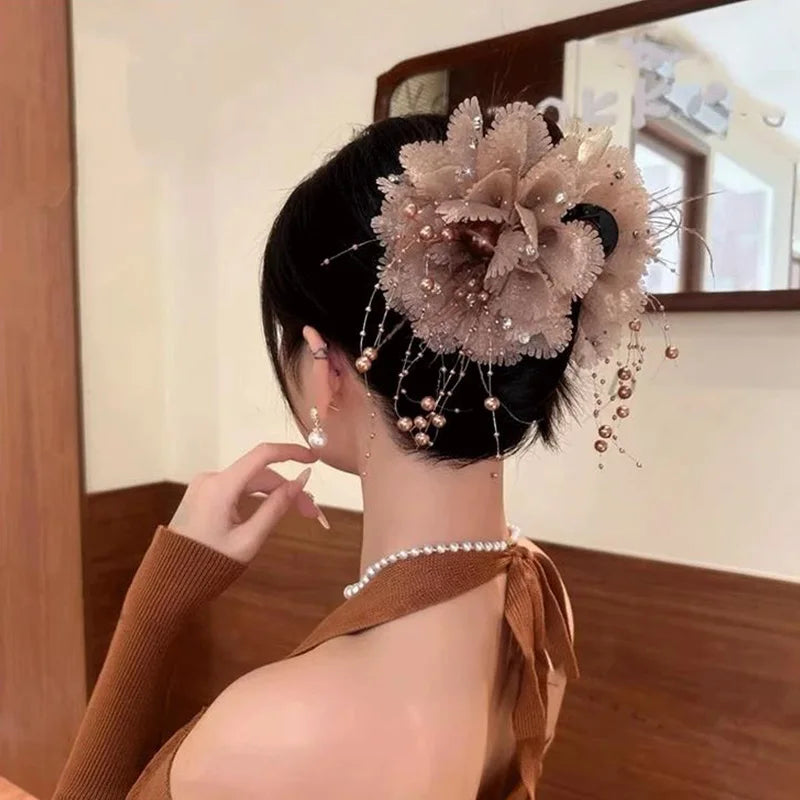 Chouchou Fleur Perle Plume Vintage | MDN Store