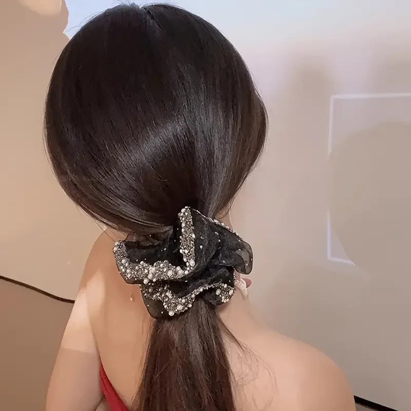 Bandeau Cheveux Femme Perles Élégant Maille Filet Accessoire Mode | MDN Store