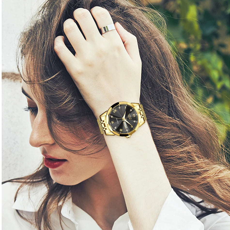 Montre Femme LIGE Luxe Acier Inoxydable - Étanche Lumineuse Date Quartz Cadeau | MDN