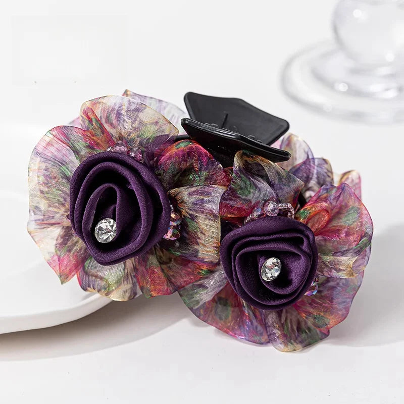 Pince à Cheveux Crabe Fleurie - Accessoire Cheveux Élégant et Pratique | MDN Store