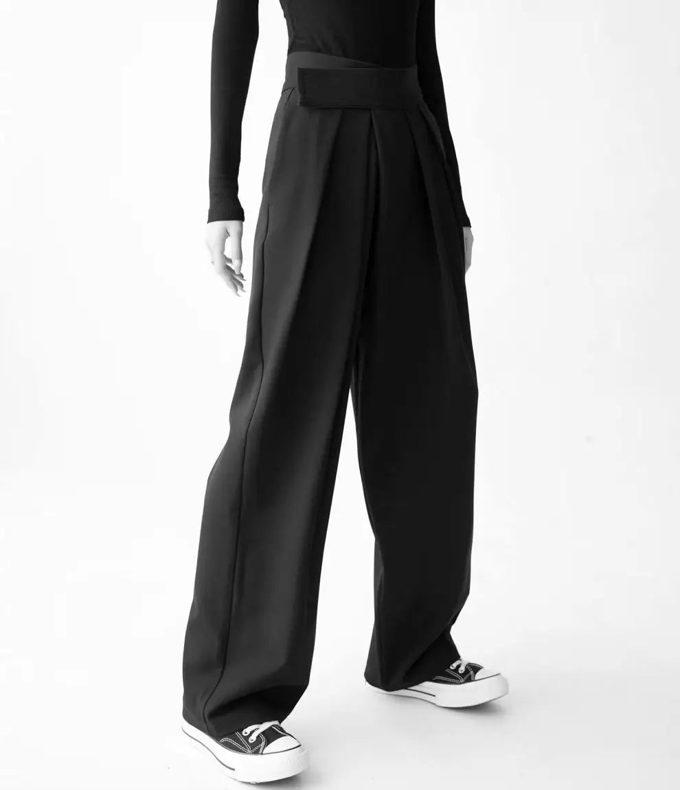 Pantalon Costume Noir Femme Homme Taille Haute - Unisexe Bureau Minimaliste Y2K | MDN