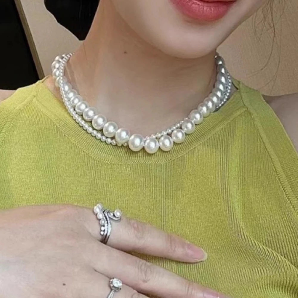 Collier Perles Artificielles Luxe Choker Ras du Cou Classique | MDN Store