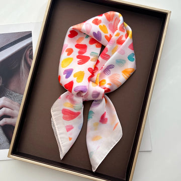 Foulard Carré Soie Imprimé Bleu 90x90cm Femme | MDN Store