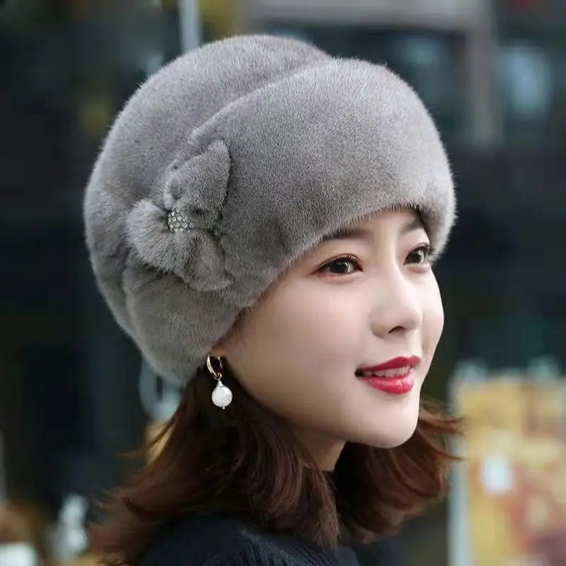 Bonnet Hiver Fourrure Vison Femme | MDN Store