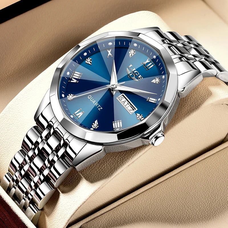 Montre Femme LIGE Luxe Acier Inoxydable - Étanche Lumineuse Date Quartz Cadeau | MDN