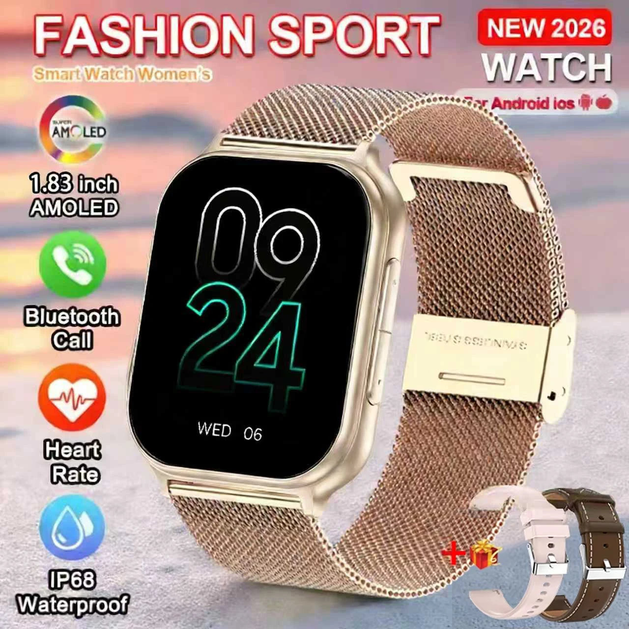 Montre Connectée GPS 1.83" Acier 700mAh IP68 | MDN