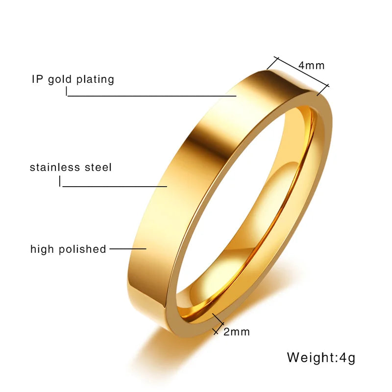 Bague Alliance Acier Femme 2-8mm | MDN Store