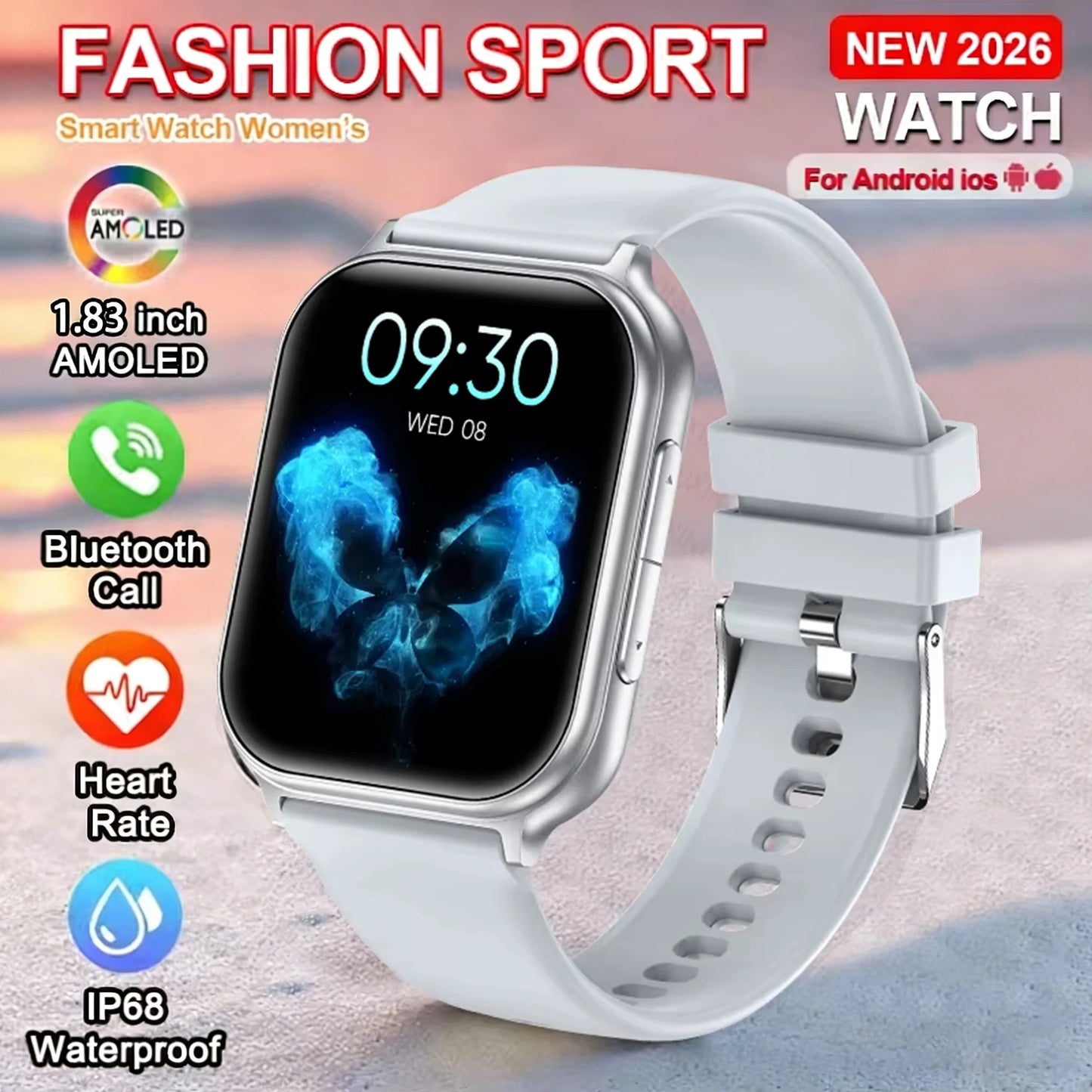 Montre Connectée GPS 1.83" Acier 700mAh IP68 | MDN