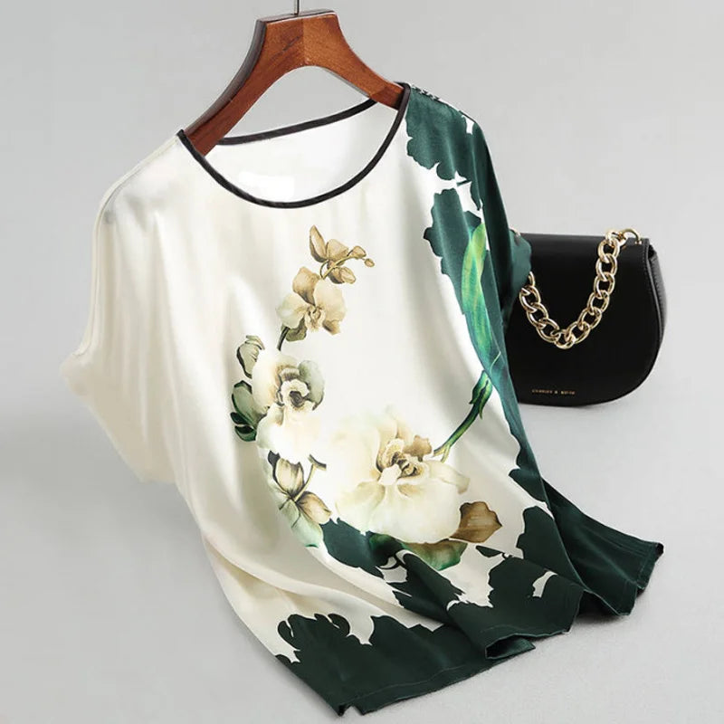 Blouse Fleurie Femme Manches Chauve-Souris Grande Taille | MDN Store 25