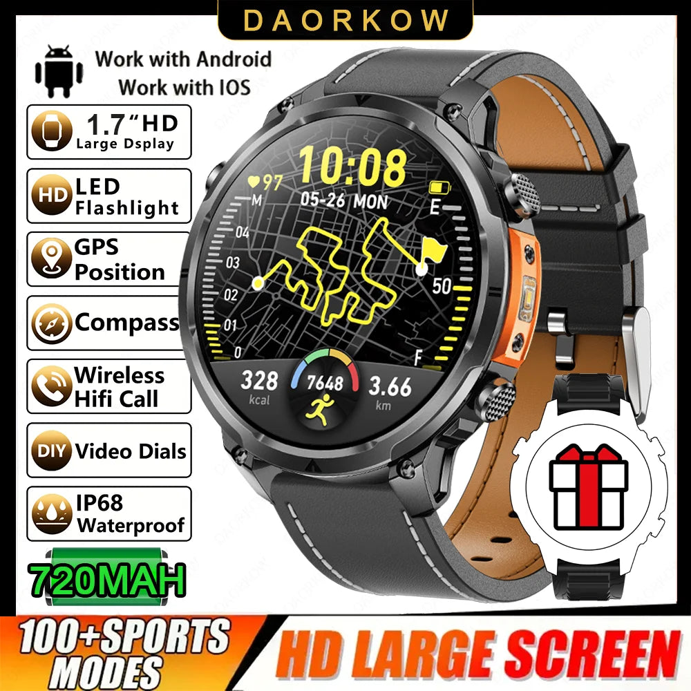 Montre GPS Militaire 1.7" 720mAh Lampe LED IP68 | MDN