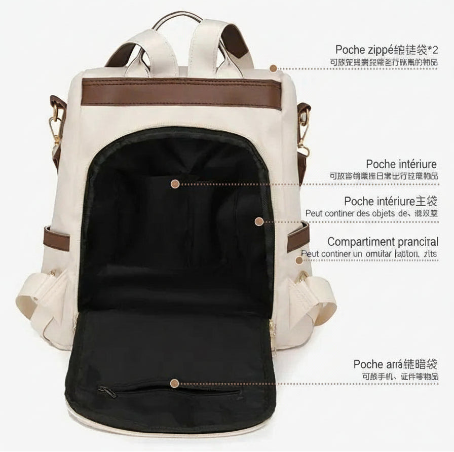 Sac à Dos Nylon Anti-Vol Pompon | MDN Store