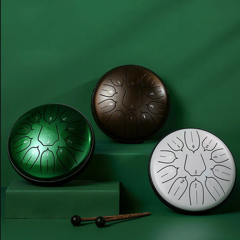 Tambour Langue Acier HLURU 6 Pouces 11 Notes - Instrument Méditation Yoga | MDN