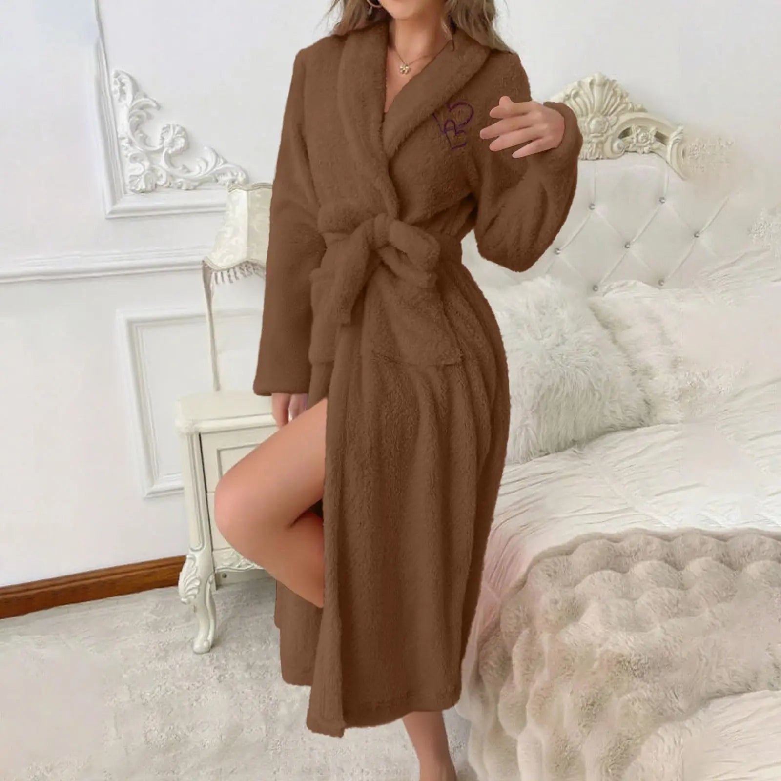 Peignoir Peluche Manches Longues Hiver | MDN Store