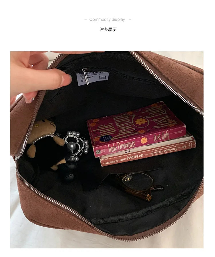 Sac à Main Femme Cuir Daim Vintage Grande Capacité Bureau - MDN