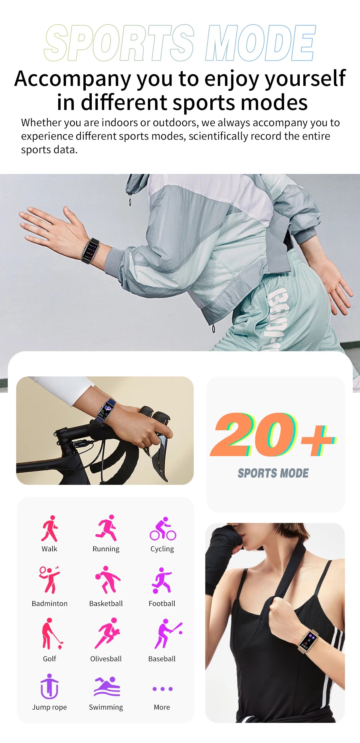 Bracelet Connecté Femme Homme Sport - Montre Santé Cardiaque Oxygène Étanche | MDN