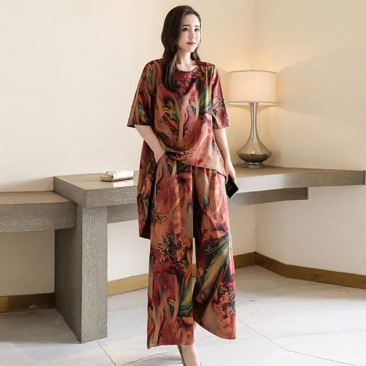 Ensemble Imprimé Femme Grande Taille Coupe Ample | MDN Store