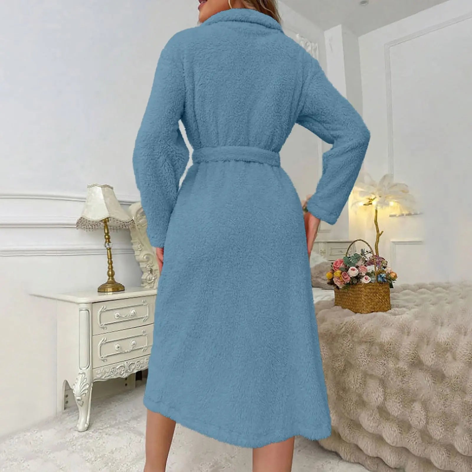 Peignoir Peluche Manches Longues Hiver | MDN Store