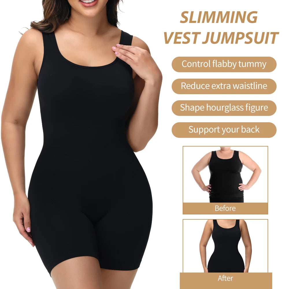 Body Gainant Bretelles Larges Shorty Femme - Gaine Complète Ventre Plat Confortable | MDN