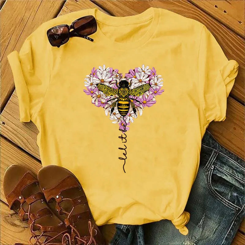 T-Chemise Coton Abeille Fleurs Oversize Femme | MDN Store
