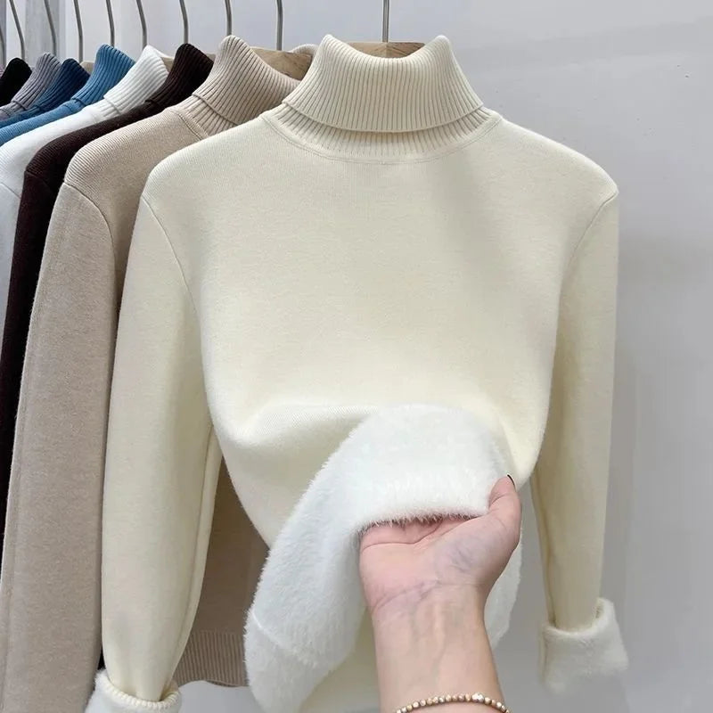 Pull Col Roule Femme Polaire Epais Manches Longues 8 Coloris | MDN Store