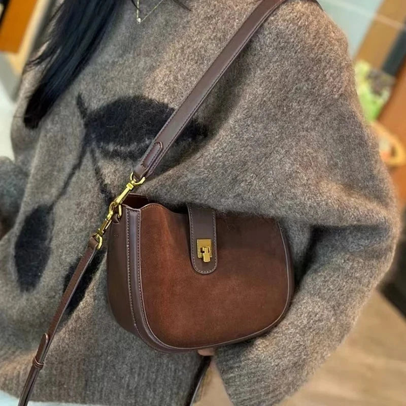 Sac à Main Femme Cuir Véritable Daim Luxe Grande Capacité - MDN