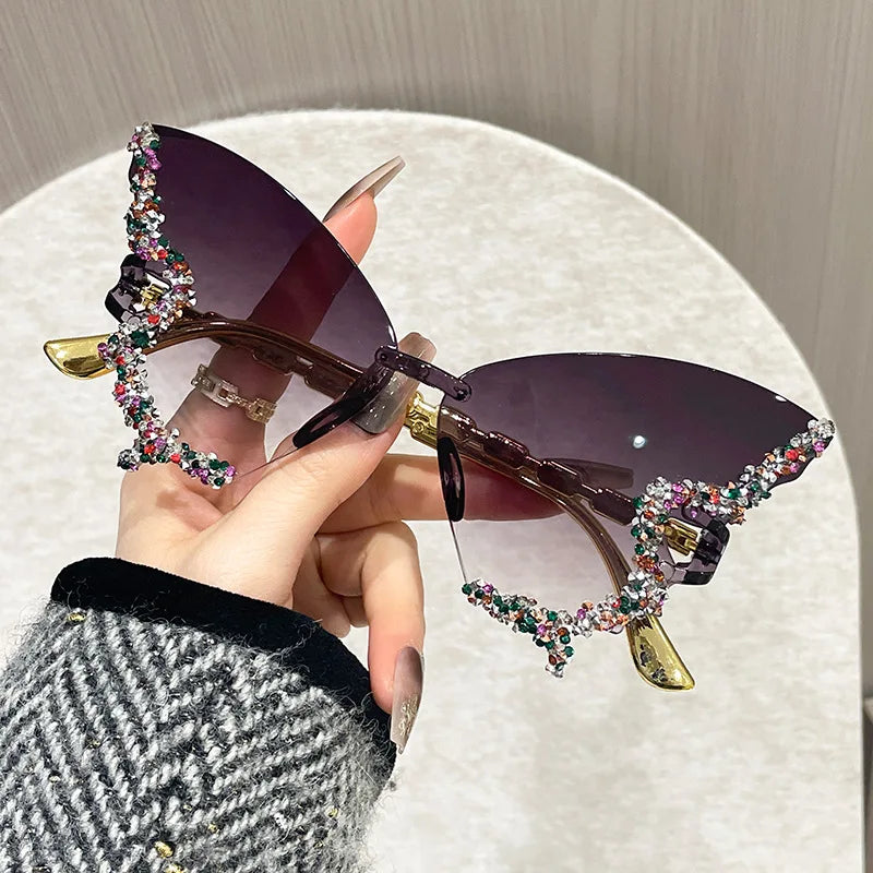 Lunettes Soleil Papillon Sans Monture Cat Eye Femme Homme | MDN Store
