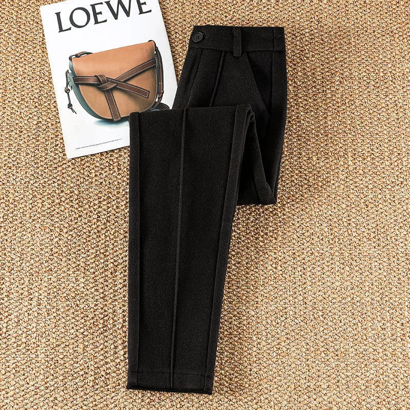 Pantalon Femme Laine Taille Haute Velours Hiver Chaud | MDN Store