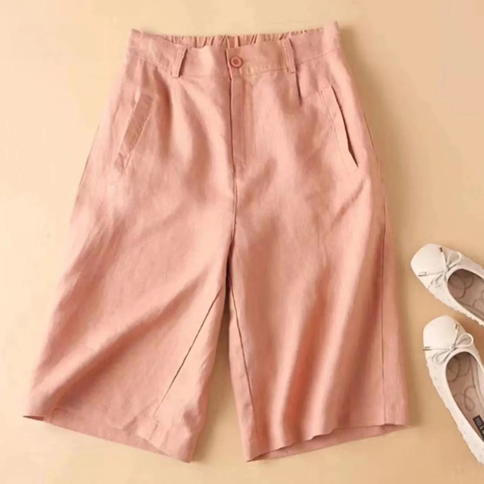 Short Femme Coton Lin Taille Moyenne Large | MDN Store