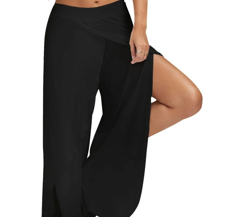 Pantalon Yoga Femme Large Fendu Blanc | MDN Store