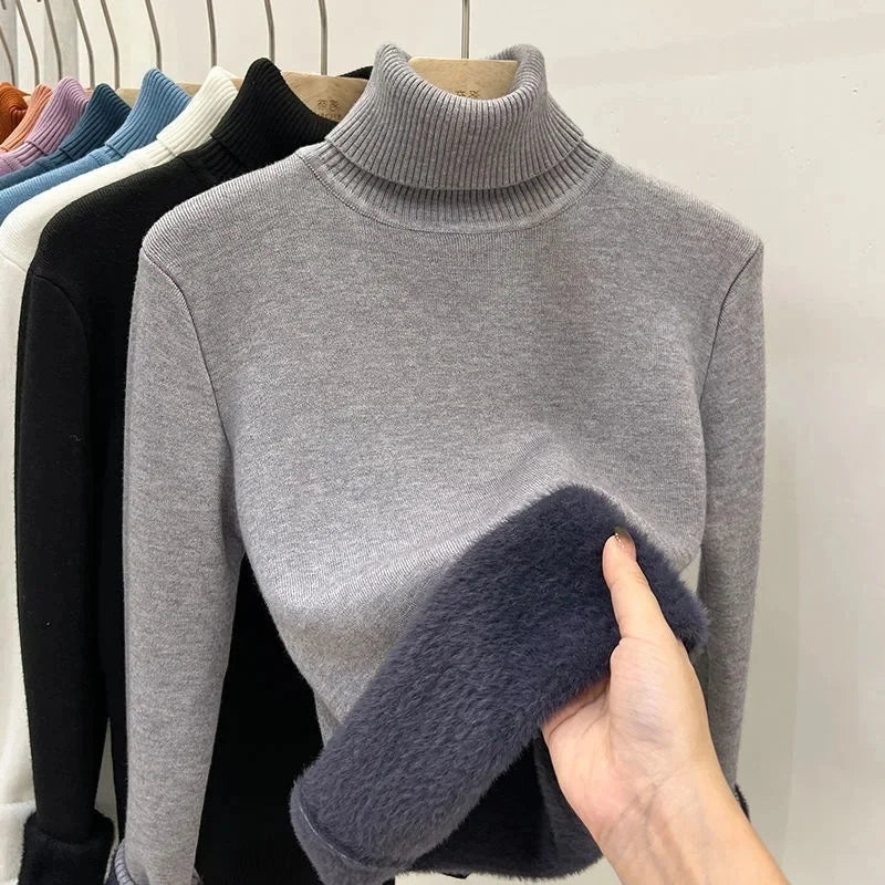 Pull Col Roule Femme Polaire Epais Manches Longues 8 Coloris | MDN Store