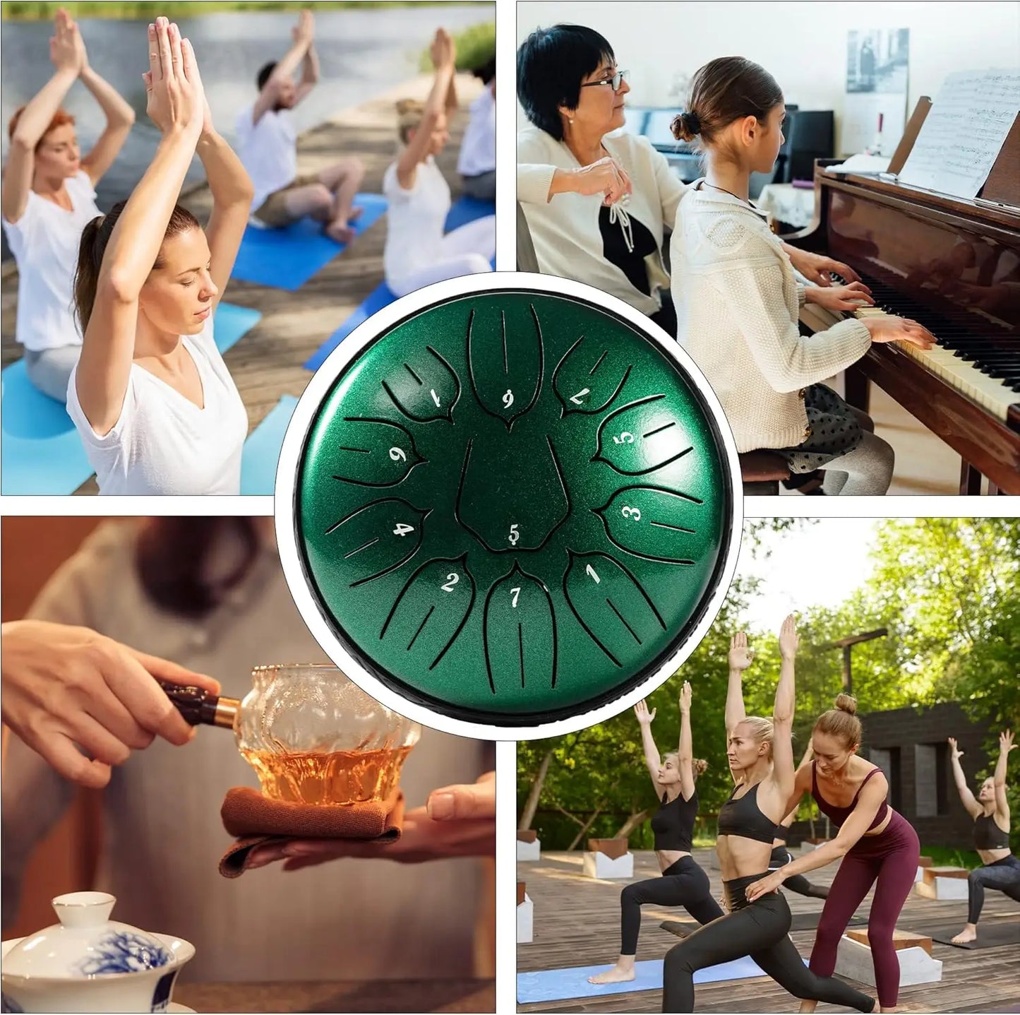 Tambour Langue Acier HLURU 6 Pouces 11 Notes - Instrument Méditation Yoga | MDN