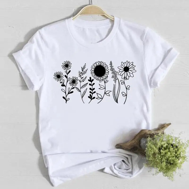 T-Chemise Fleurs Printemps Graphique Femme | MDN Store