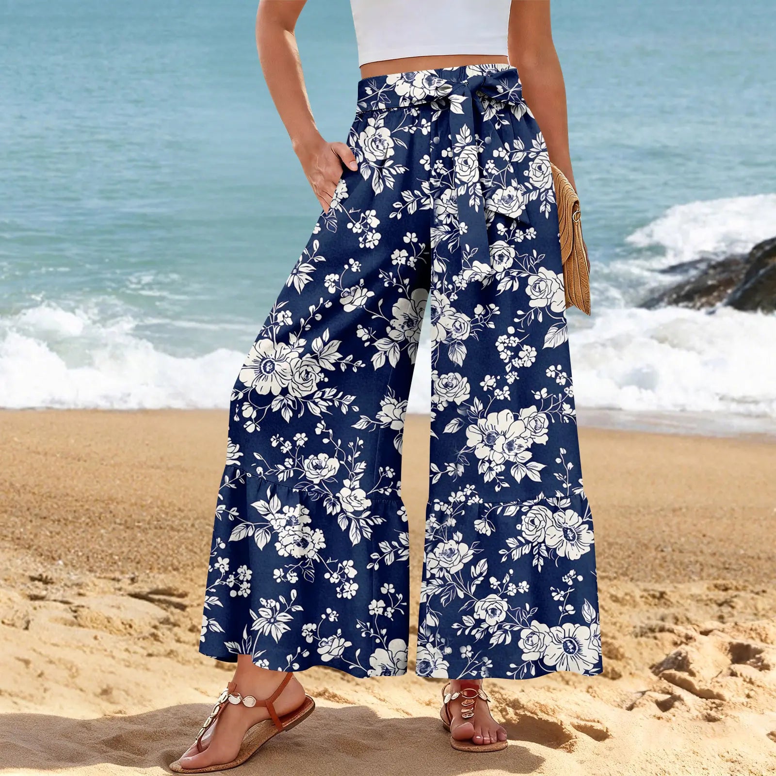 Pantalon Bohème Imprimé Floral Femme | MDN Store