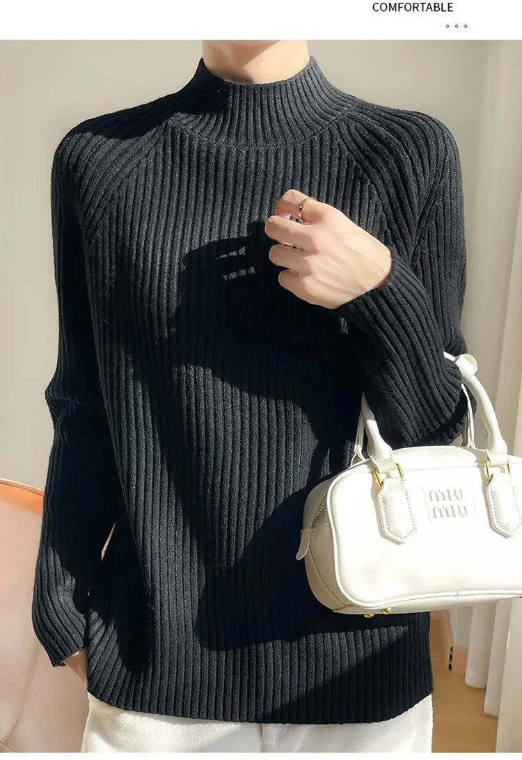 Pull Sans Manches Femme Col Montant Tricot Epais Layering 6 Coloris | MDN Store