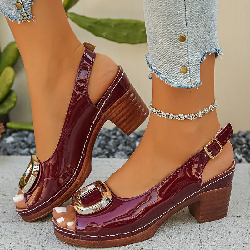 Sandales à Talons Carrés Femme Élégantes Bout Ouvert | MDN Store