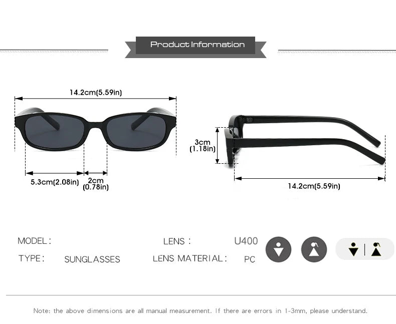 Lunettes de Soleil Polarisées Rectangulaires UV400 - Style Punk Moderne | MDN