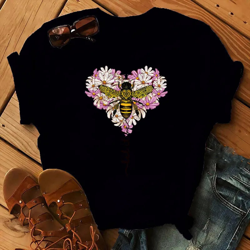 T-Chemise Coton Abeille Fleurs Oversize Femme | MDN Store