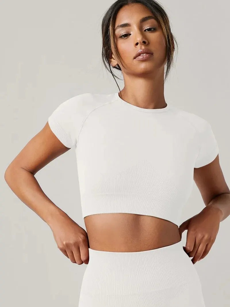 T-Chemise Sport Femme Sans Couture Yoga | MDN Store