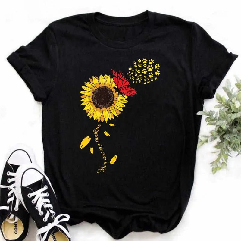 T-shirt Coton Tournesol Papillon Oversize | MDN