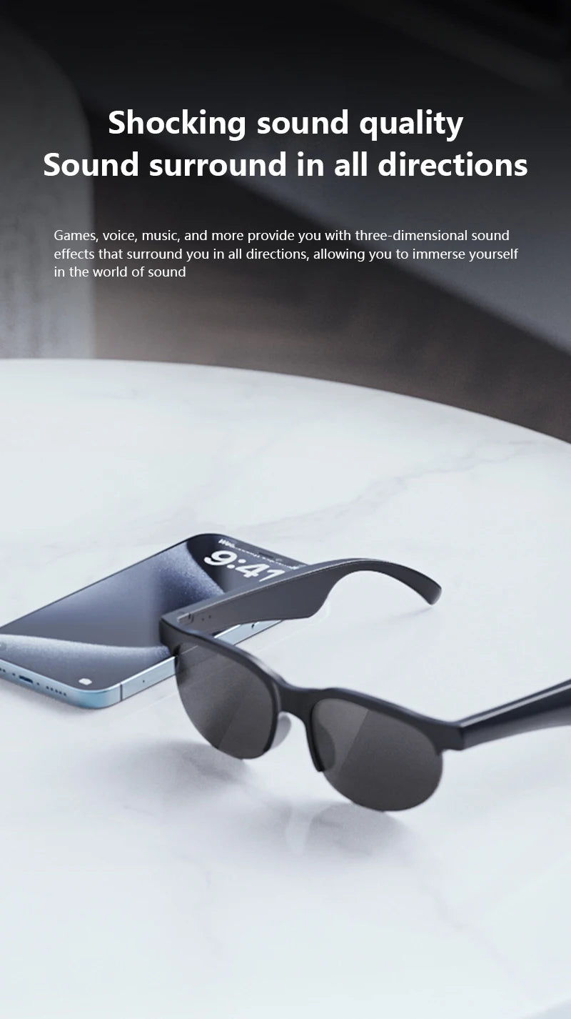 Lunettes Intelligentes Bluetooth 5.3 Traduction IA Temps Reel Musique | MDN Store 25