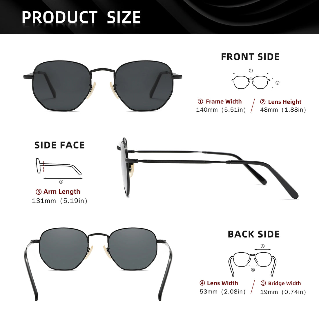 KINGSEVEN Lunettes de Soleil Rondes Polarisées UV400 Femme Miroir Alliage | MDN Store 25