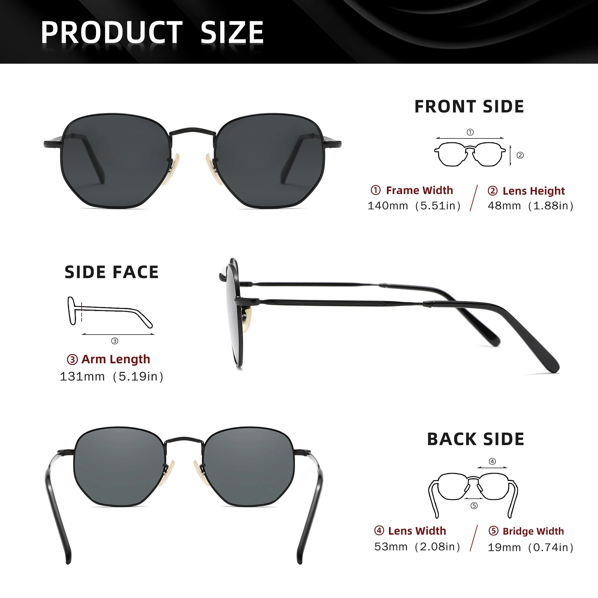 KINGSEVEN Lunettes de Soleil Rondes Polarisées UV400 Femme Miroir Alliage | MDN Store 25