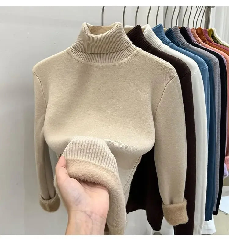 Pull Col Roule Femme Polaire Epais Manches Longues 8 Coloris | MDN Store