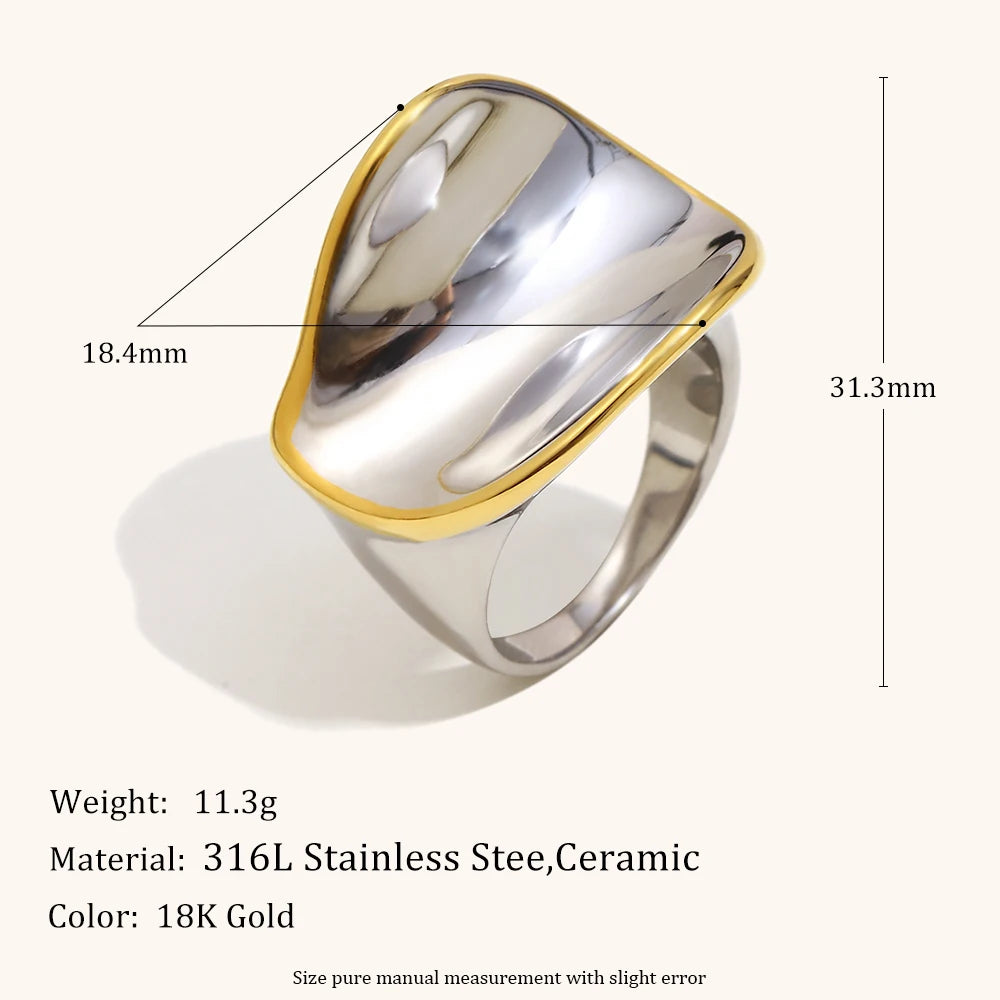 Bague Torsadée Acier Bicolore Or Argent | MDN Store