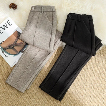Pantalon Femme Laine Taille Haute Velours Hiver Chaud | MDN Store