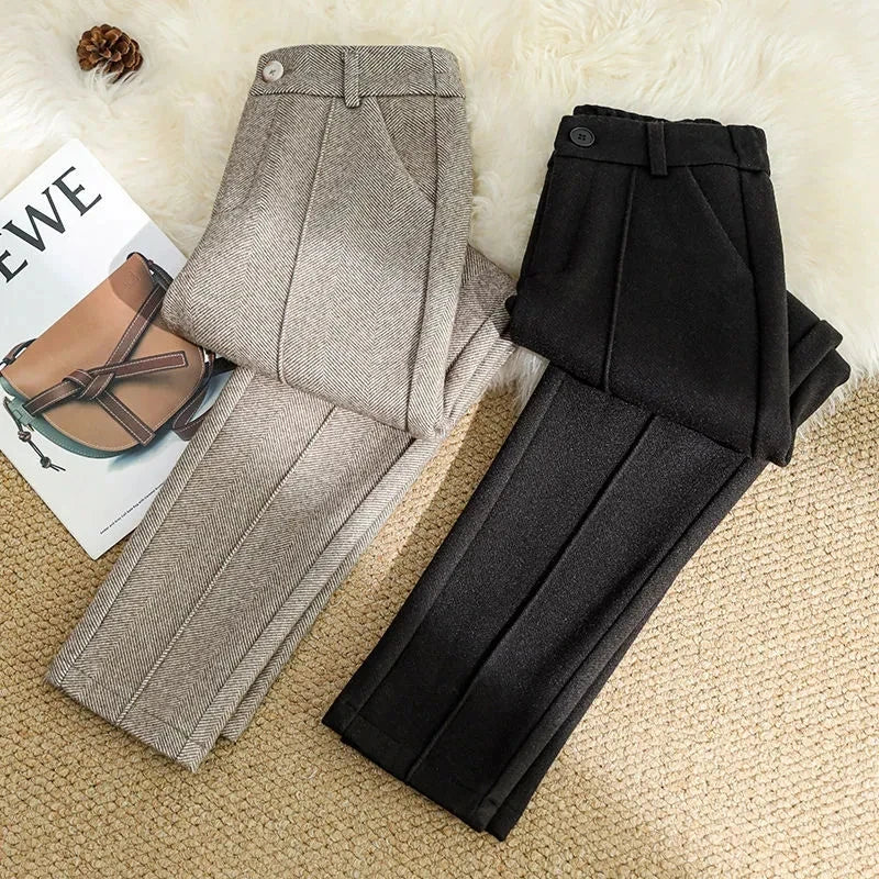 Pantalon Femme Laine Taille Haute Velours Hiver Chaud | MDN Store